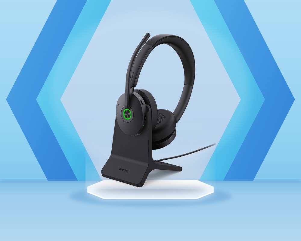Yealink BH74 stereo Bluetooth headset with oval ear cups and a boom microphone