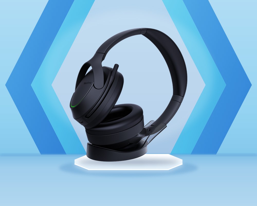 Yealink BH78 foldable stereo Bluetooth headset with a hidden boom microphone