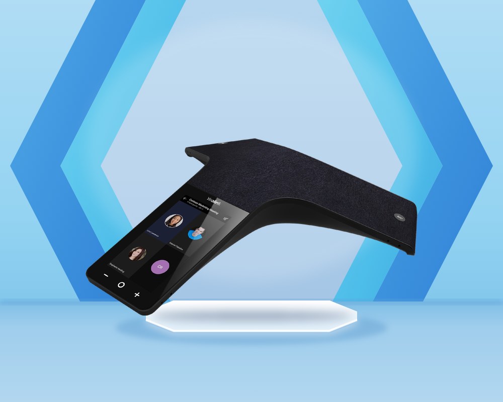 Yealink CP965 conference phone, a black Y-shaped speakerphone with a 5-inch touchscreen