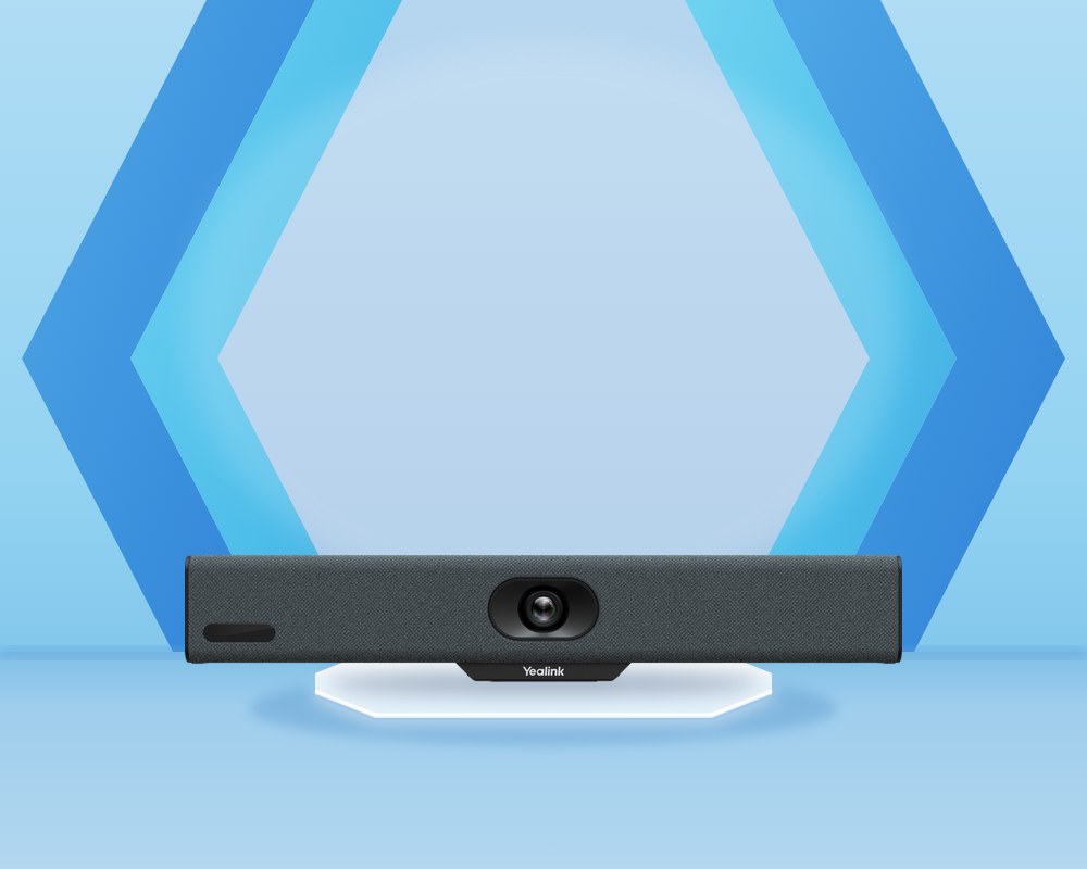 Yealink MeetingBar A10, a compact dark gray video bar with a single camera lens in the center