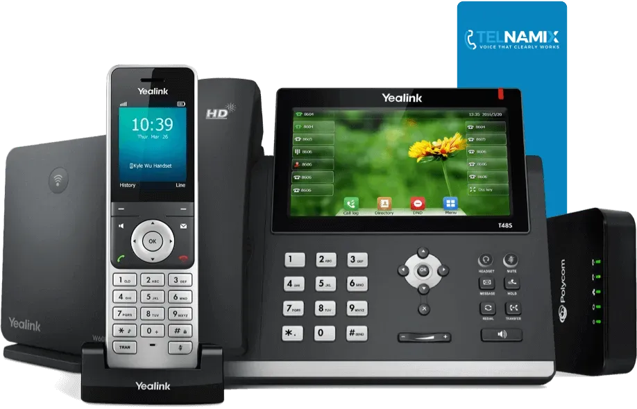 The Telnamix VoIP platform across desk phone, laptop, and mobile